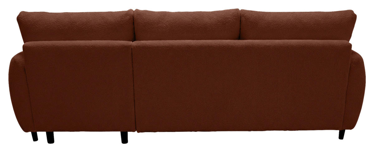 ECKSOFA LAPIT Rot Chenille Zierkissen, Rückenkissen, Bettkasten  - Rot/Schwarz, Design, Holz/Textil (240/170cm) - MID.YOU