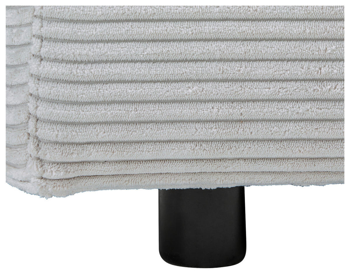 ECKSOFA Grau Cord  - Schwarz/Grau, Design, Kunststoff/Textil (265/224cm) - Hom`in