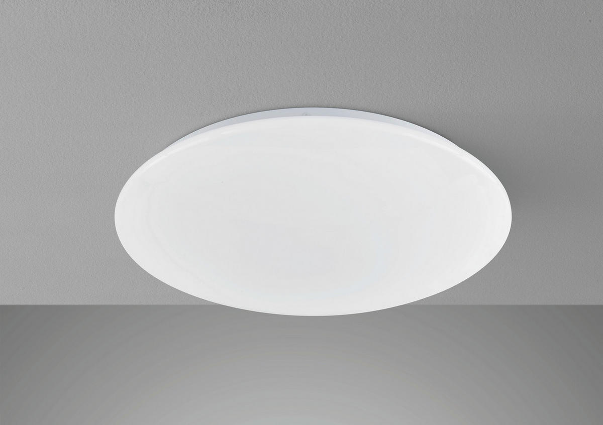 LED-DECKENLEUCHTE Mona 29,50 cm  - Weiß Hochglanz/Weiß, KONVENTIONELL, Kunststoff/Metall (29,50cm) - Fischer & Honsel