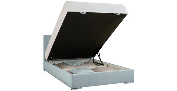 BOXBETT 90/200 cm  in Hellblau  - Chromfarben/Hellblau, KONVENTIONELL, Kunststoff/Textil (90/200cm) - Carryhome