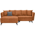 ECKSOFA in Chenille Cognac  - Cognac/Schwarz, LIFESTYLE, Textil/Metall (172/255cm) - Carryhome