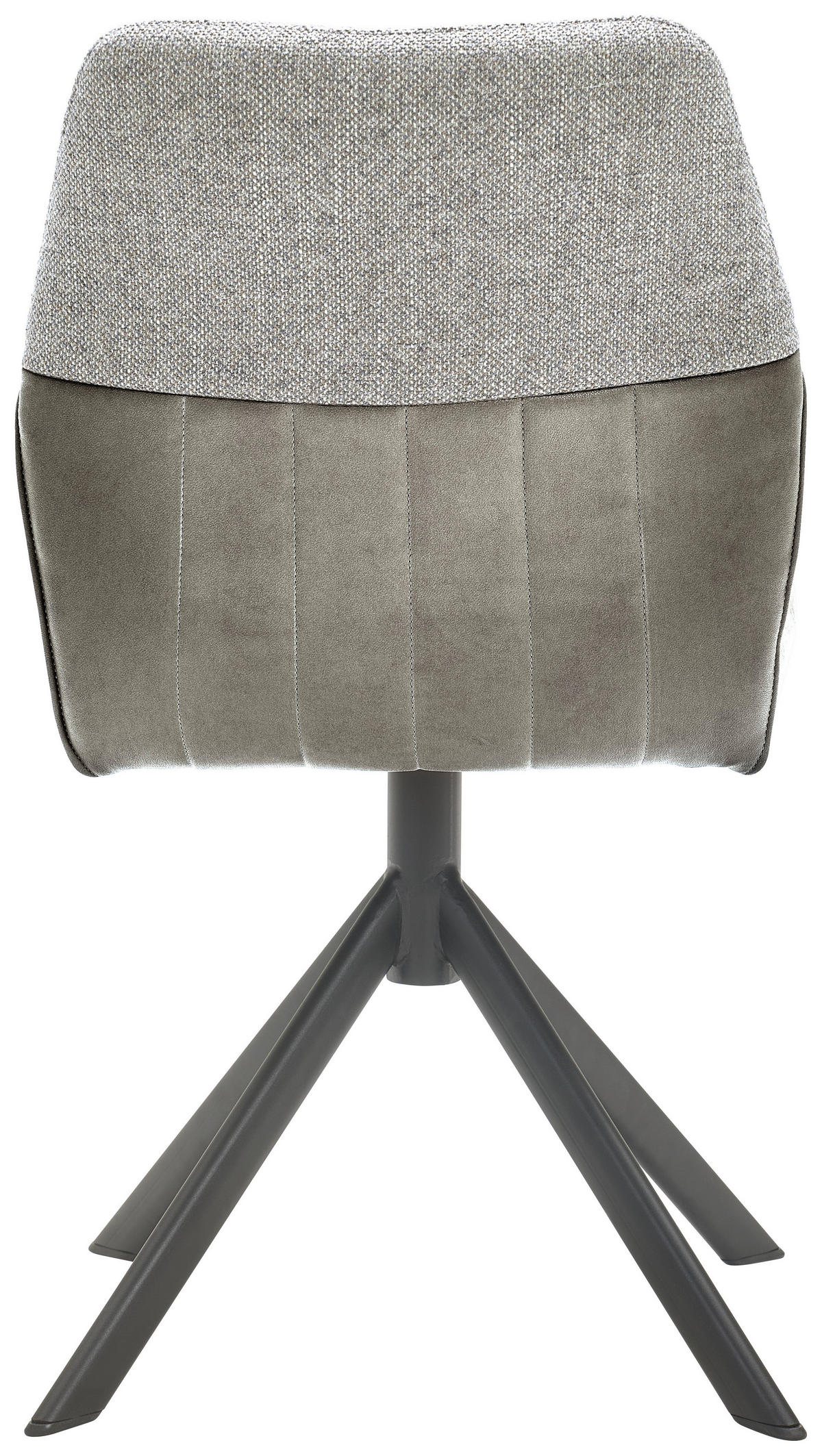 STUHL  in Lederlook, Webstoff  - Schwarz/Grau, Konventionell, Textil/Metall (49,5/87/62,5cm) - Valdera