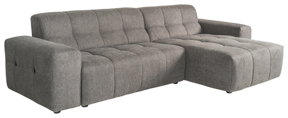 ECKSOFA Taupe Webstoff  - Taupe/Schwarz, KONVENTIONELL, Kunststoff/Textil (301/160cm) - Carryhome