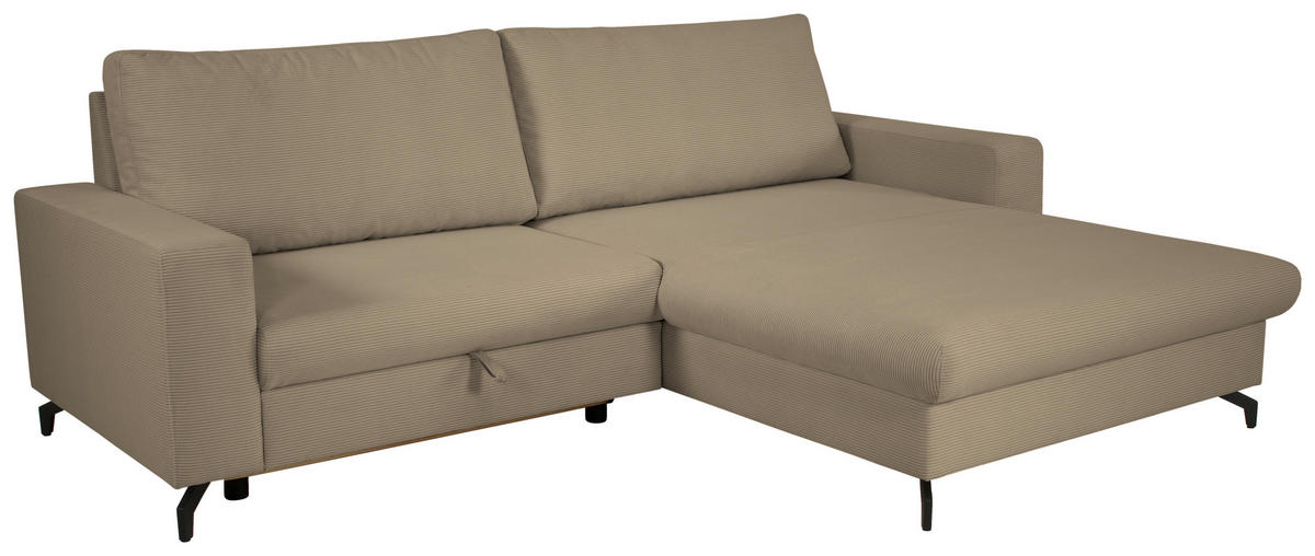 ECKSOFA CLARA Beige Rückenkissen, Bettkasten, Liegefläche im Originalstoff  - Beige, MODERN, Textil (240/177cm) - P & B