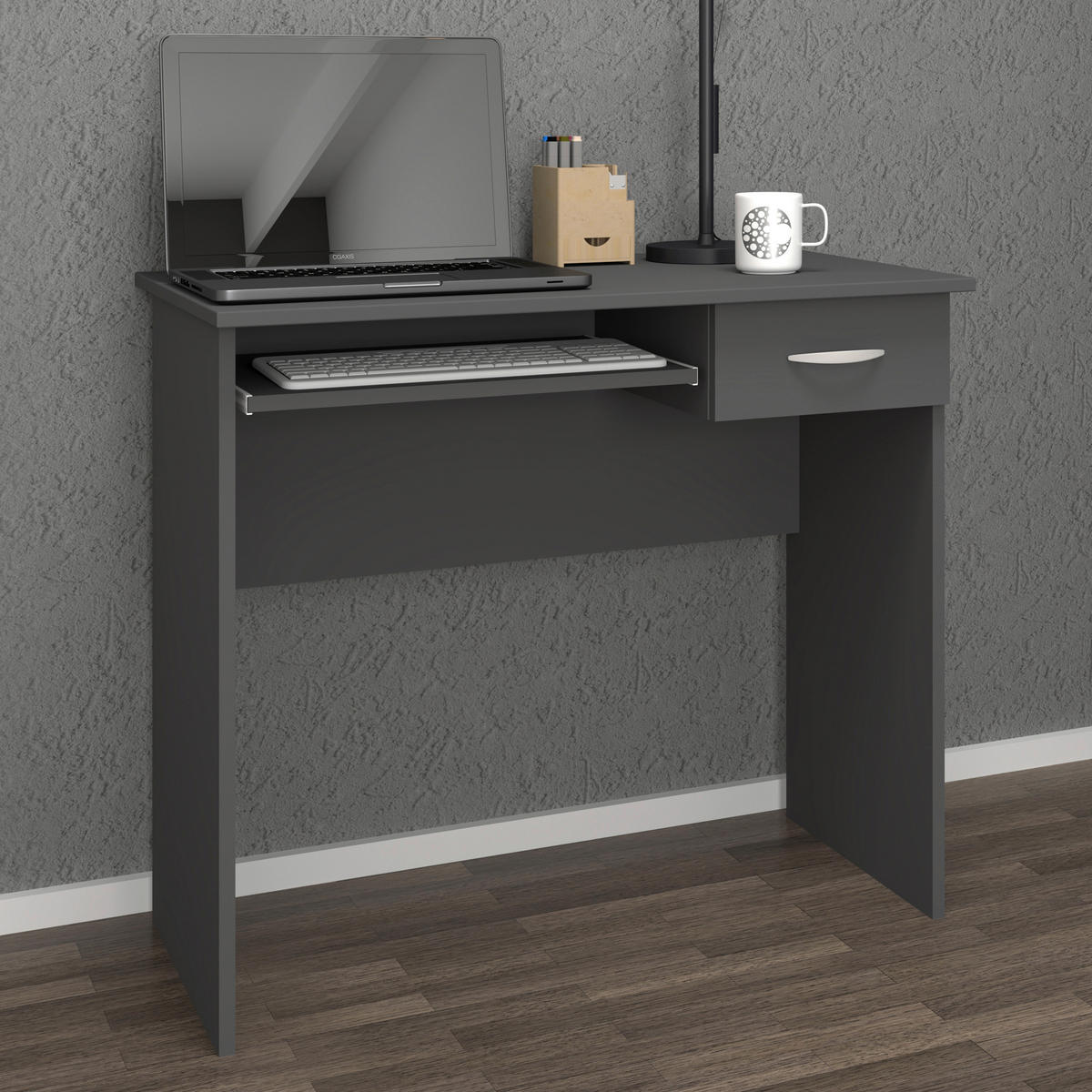 SCHREIBTISCH 85/50/75 cm  in Anthrazit  - Anthrazit/Alufarben, MODERN, Holzwerkstoff/Metall (85/50/75cm) - MID.YOU