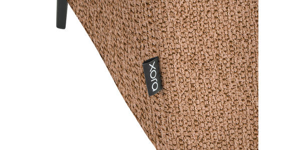 ECKSOFA in Webstoff Rostfarben 280/205 cm - Rostfarben/Schwarz, Design, Textil/Metall (280/205cm) - Xora