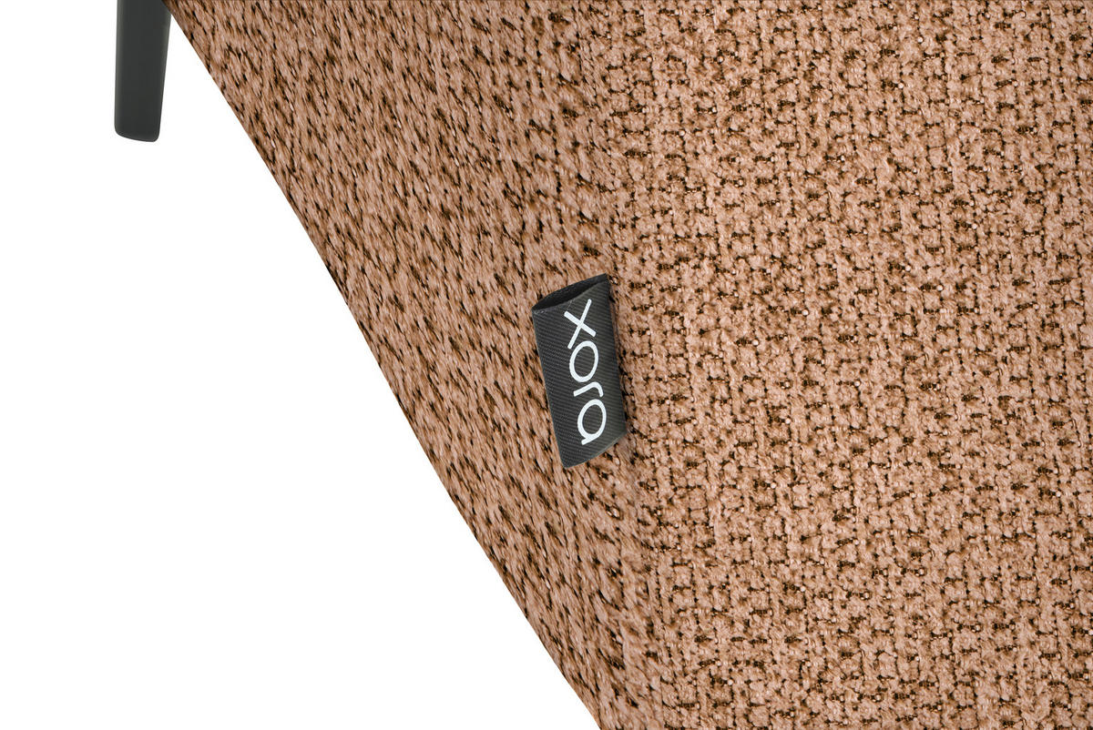 ECKSOFA in Webstoff Rostfarben  280/205 cm  - Rostfarben/Schwarz, Design, Textil/Metall (280/205cm) - Xora