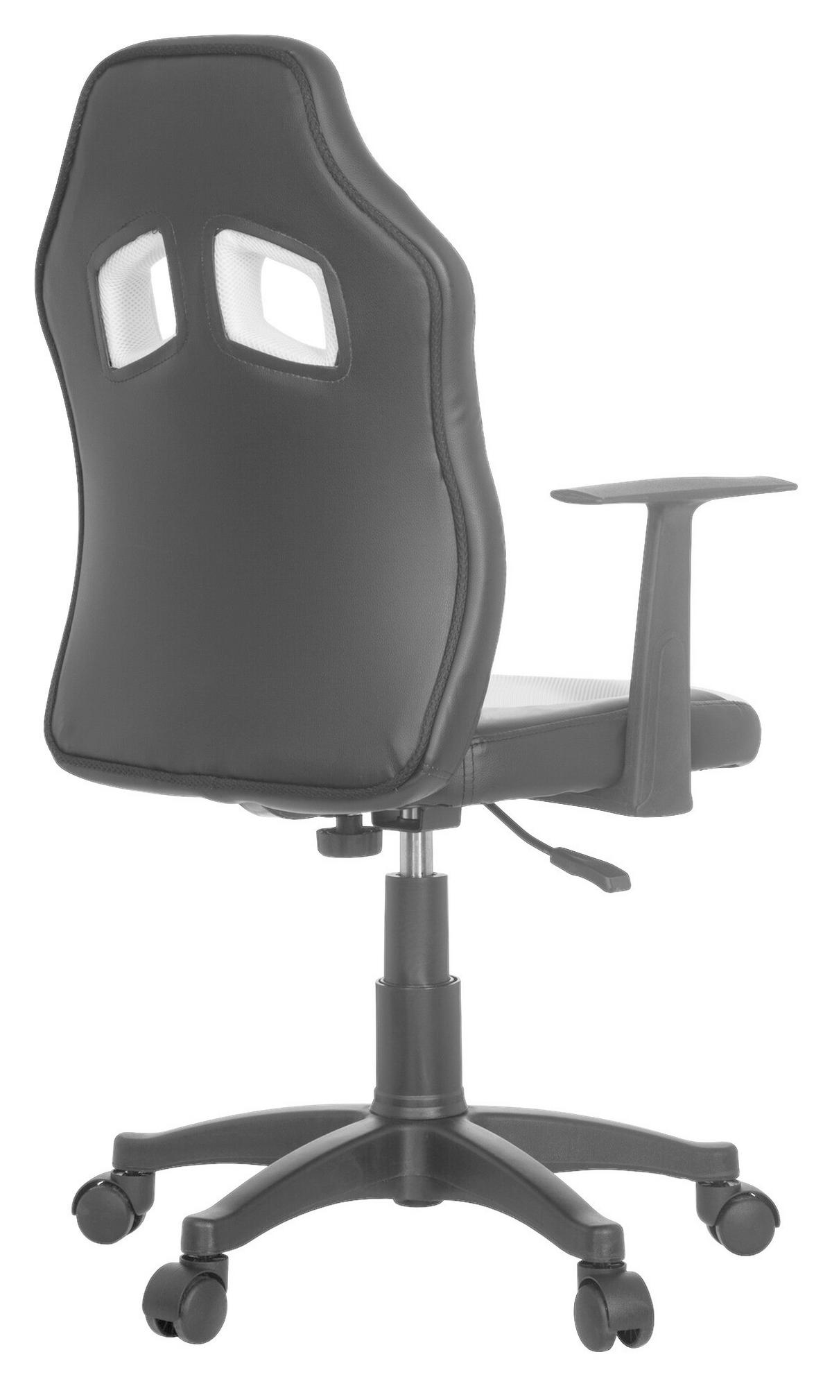 JUGENDDREHSTUHL Schwarz, Weiß  - Schwarz/Weiß, Basics, Kunststoff (54/90-100/48cm) - MID.YOU