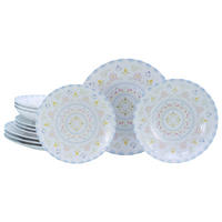 TAFELSERVICE Multicolor, Weiß Primavera Pastell 12-teilig  - Multicolor/Weiß, Basics, Keramik - Creatable