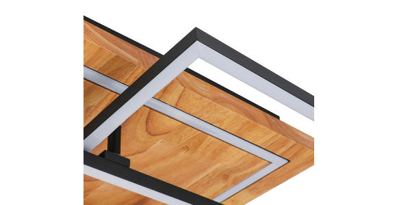 LED-DECKENLEUCHTE 86/46/11 cm   - Schwarz/Naturfarben, Trend, Holz/Kunststoff (86/46/11cm) - Novel