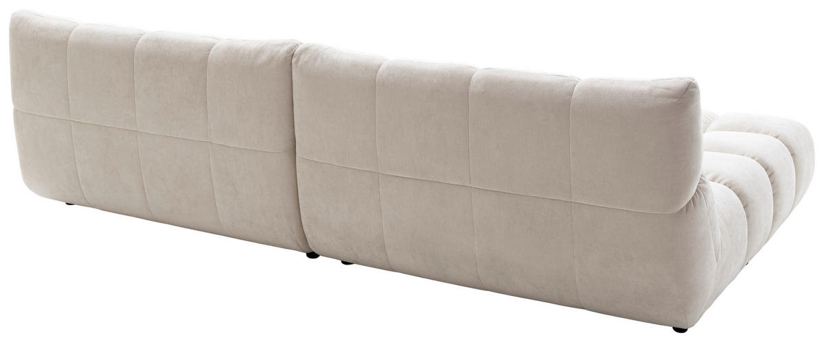 ECKSOFA Chenille Naturfarben  - Schwarz/Naturfarben, Design, Kunststoff/Textil (178/293cm) - Pure Home Lifestyle