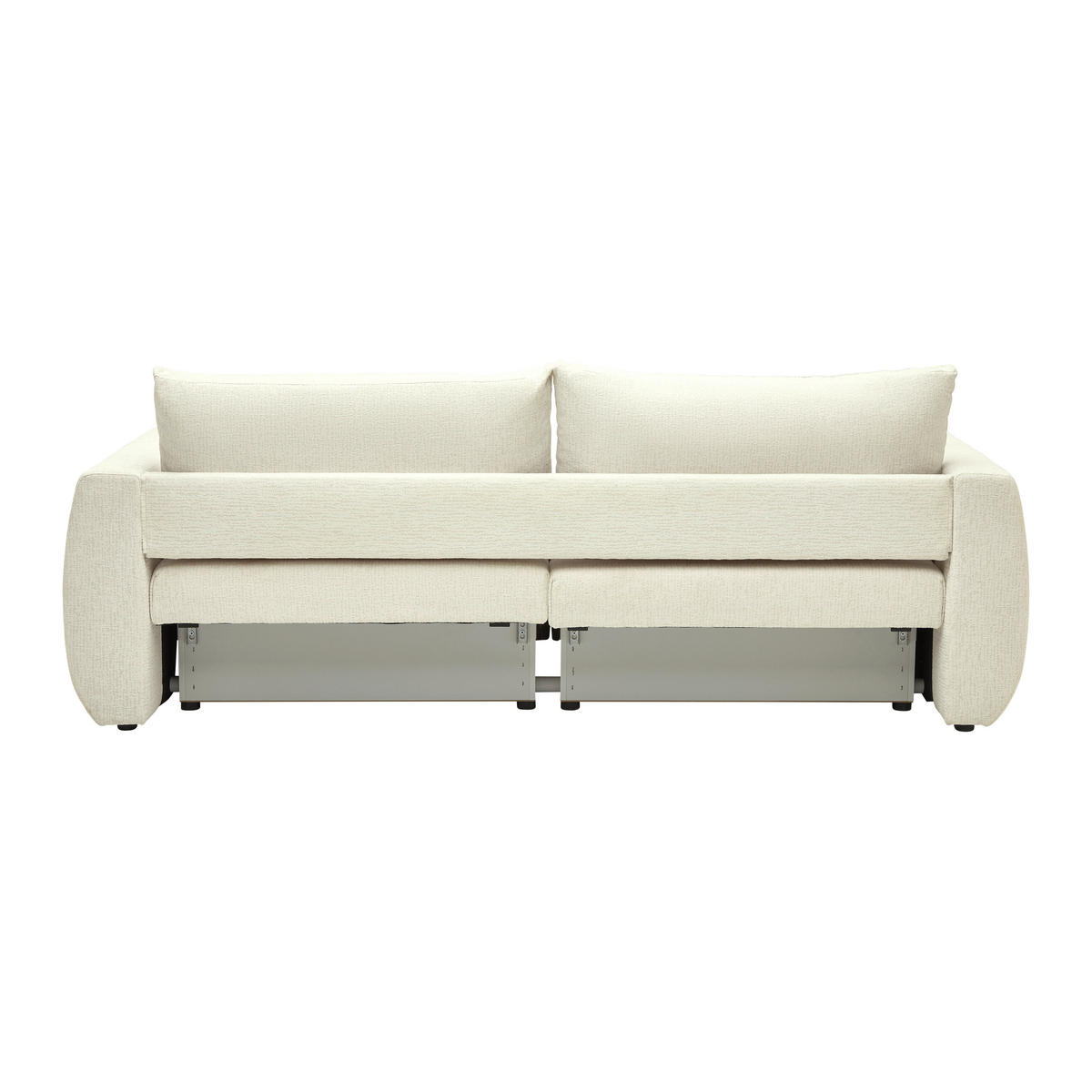 SCHLAFSOFA in Chenille, Jacquard Beige  - Beige/Schwarz, Kunststoff/Textil (245/74-90/104cm) - MID.YOU