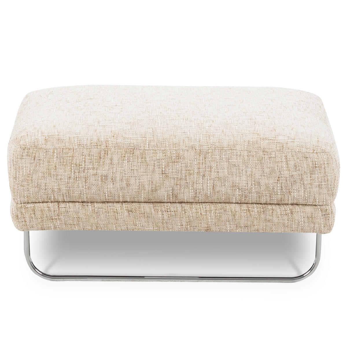 HOCKER Textil Beige  - Chromfarben/Beige, Design, Textil/Metall (96/45/80cm) - Livetastic