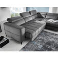 ECKSOFA inkl.Funktionen Dunkelgrau Samt  - Dunkelgrau/Schwarz, Design, Kunststoff/Textil (281/202cm) - Xora