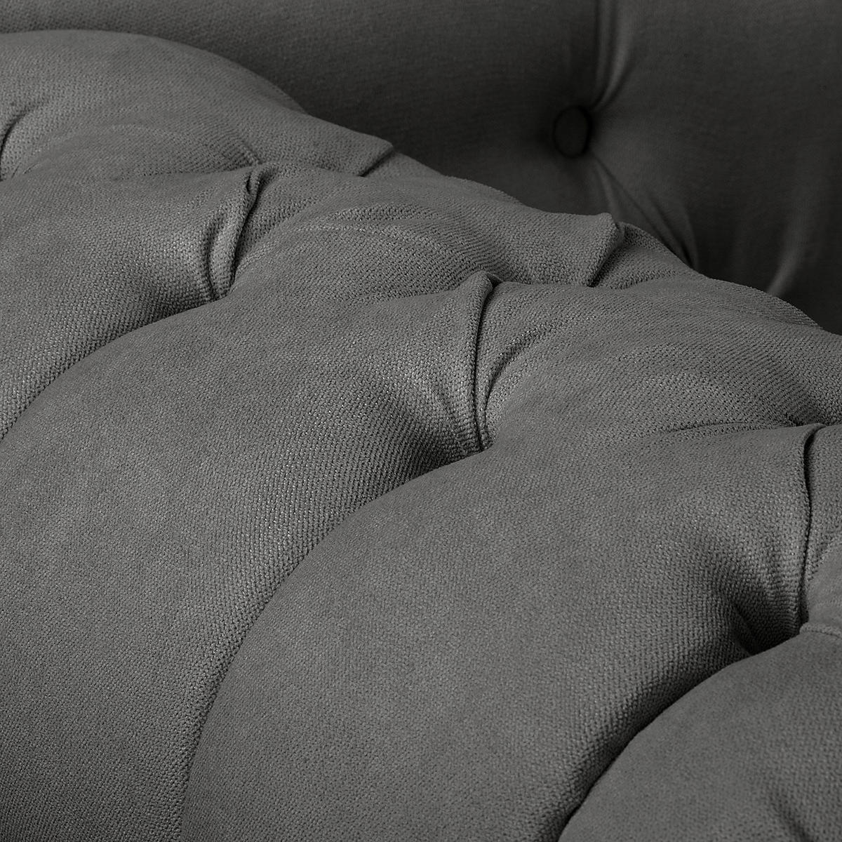 RÉCAMIERE Pako in Mikrofaser Dunkelgrau  - Dunkelgrau/Braun, Design, Holz/Textil (185/93/75cm) - Livetastic