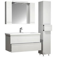 BADEZIMMER 4-teilig  in 130 cm  - Weiß, MODERN, Glas/Keramik (130cm) - MID.YOU