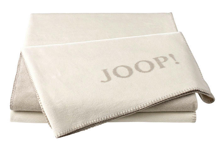 Joop! Wohndecke Uni-Doubleface Weiß, Beige 150x200 cm