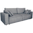 SCHLAFSOFA mit Liegefunktion, Schlafen auf Sitzhöhe, Rücken echt Cord Dunkelgrau - Dunkelgrau/Schwarz, KONVENTIONELL, Kunststoff/Textil (240/89/100cm) - Carryhome