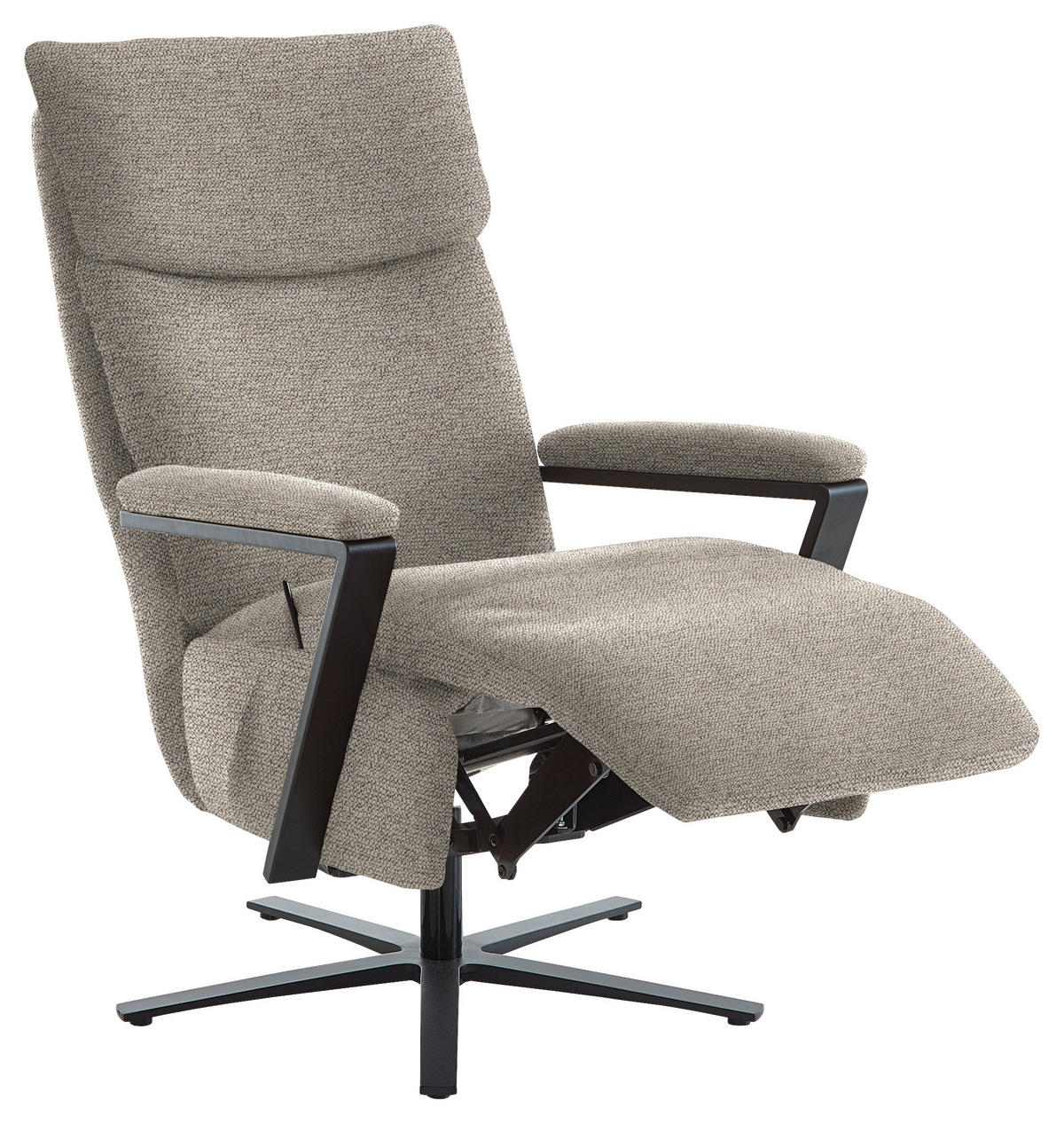 RELAXSESSEL in Textil Beige  - Beige/Schwarz, Design, Textil/Metall (68/117/85cm) - Cantus