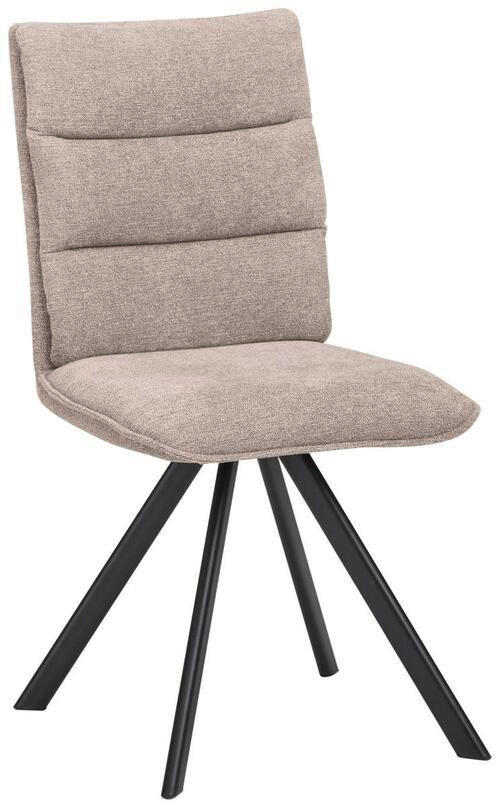 STUHL beflockt Braun, Schwarz  - Schwarz/Braun, Design, Textil/Metall (47,5/92/59cm) - Cantus