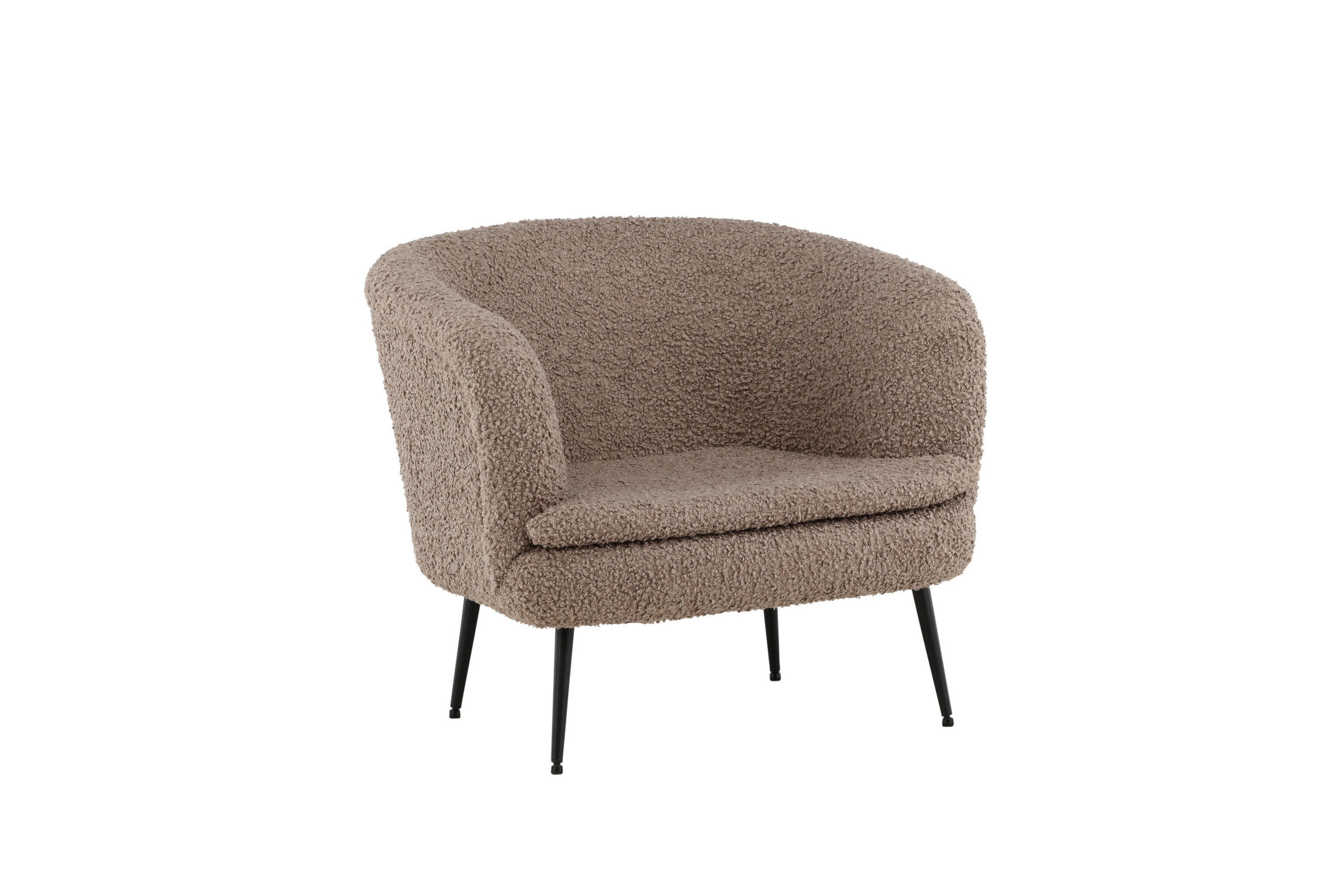 SESSEL in Teddystoff Schwarz, Hellbraun  - Hellbraun/Schwarz, Design, Textil/Metall (81/75/80cm) - Livetastic