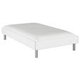 BETT 120/200 cm  in Weiß  - Alufarben/Weiß, Design, Metall (120/200cm) - Carryhome