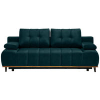 SCHLAFSOFA Clive  mit Stoffauswahl, Rücken echt Webstoff Petrol  - Petrol/Schwarz, Design, Holz/Textil (206/77-87/102cm) - Novel