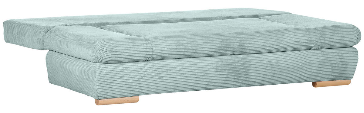 SCHLAFSOFA  mit Rücken echt, Liegefunktion Cord Mintgrün  - Naturfarben/Mintgrün, KONVENTIONELL, Holz/Textil (200/75/92cm) - home24