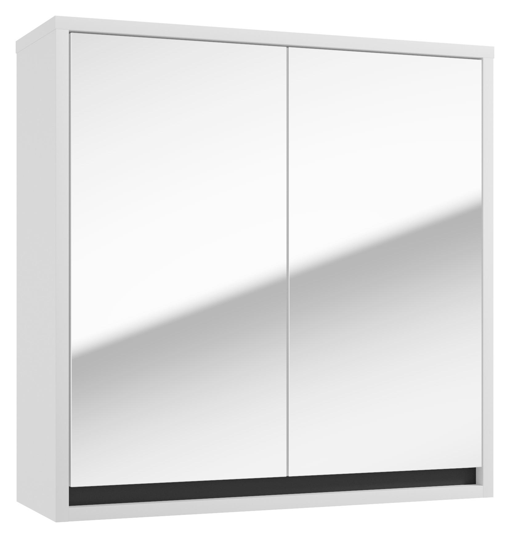 SPIEGELSCHRANK Weiß - Anthrazit/Weiß, Basics, Holzwerkstoff (60/60/20cm) - MID.YOU