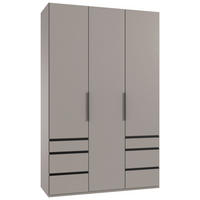 DREHTÜRENSCHRANK 150/236/58 cm,  in Sahara, 3 Tür(en)  - Schwarz/Sahara, MODERN, Holzwerkstoff/Metall (150/236/58cm) - MID.YOU
