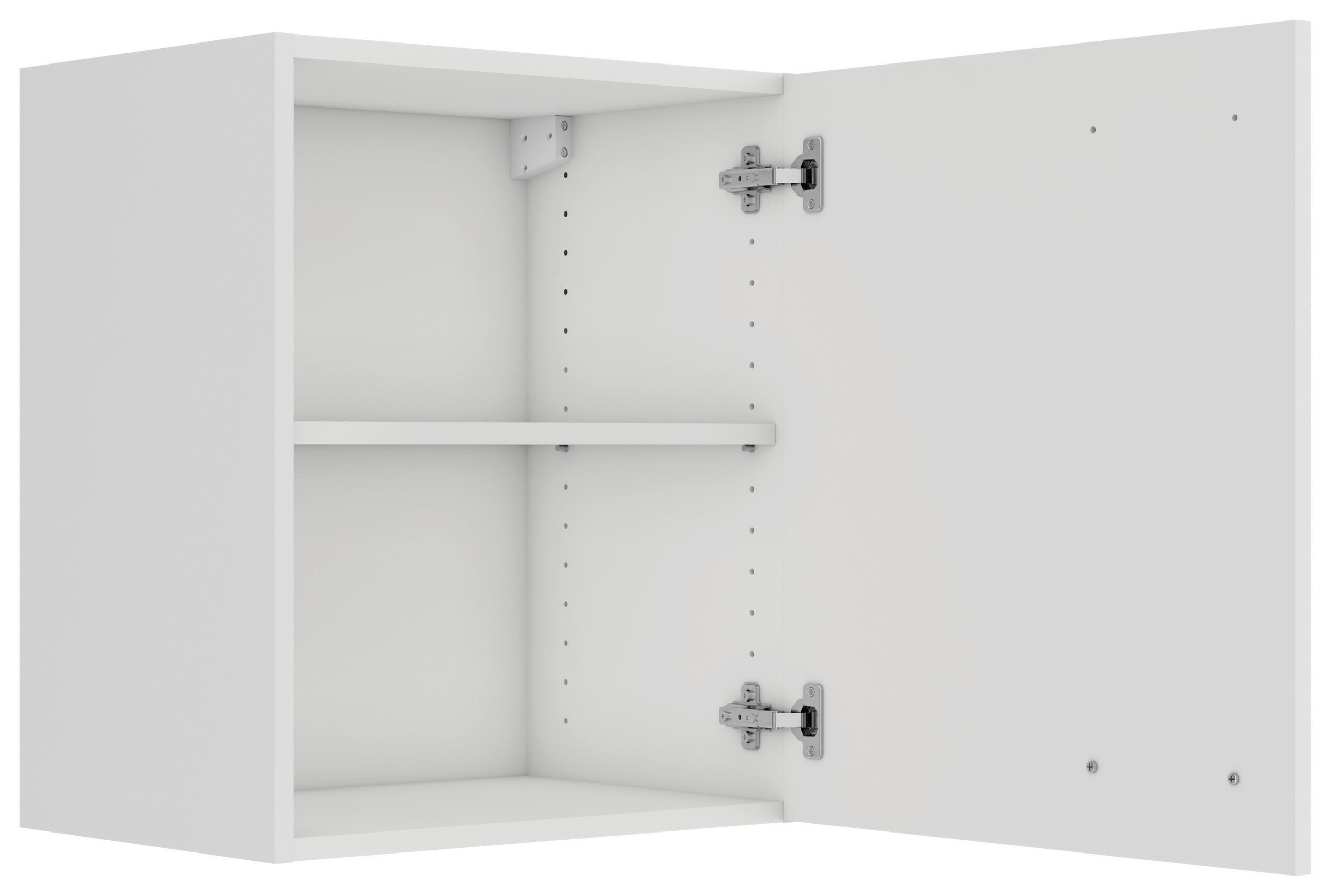 KÜCHENOBERSCHRANK 50/57,6/34,6 cm  in Weiß  - Alufarben/Weiß, Basics, Holzwerkstoff/Metall (50/57,6/34,6cm) - Optifit