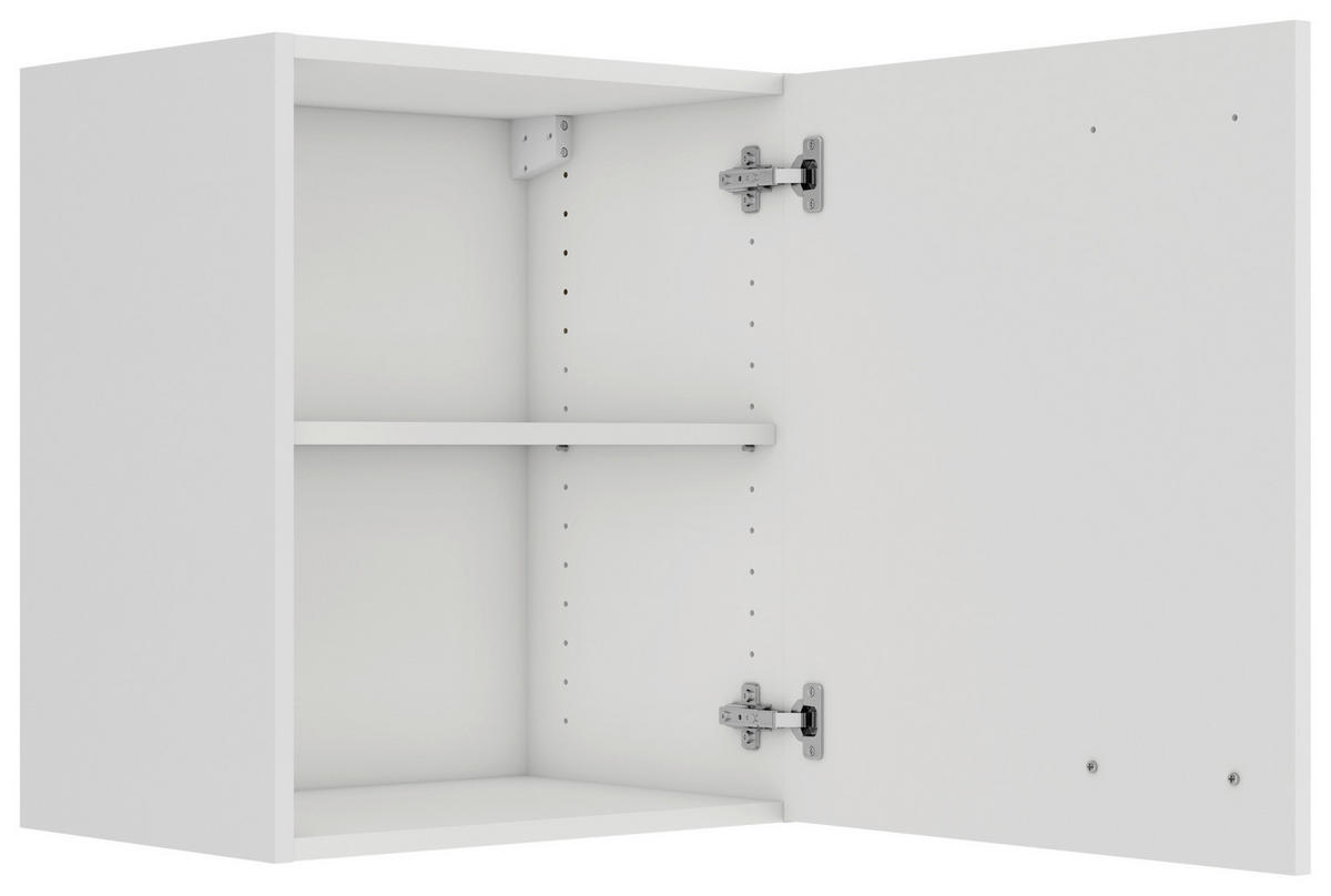 KÜCHENOBERSCHRANK 50/57,6/34,6 cm  in Weiß  - Alufarben/Weiß, Basics, Holzwerkstoff/Metall (50/57,6/34,6cm) - Optifit