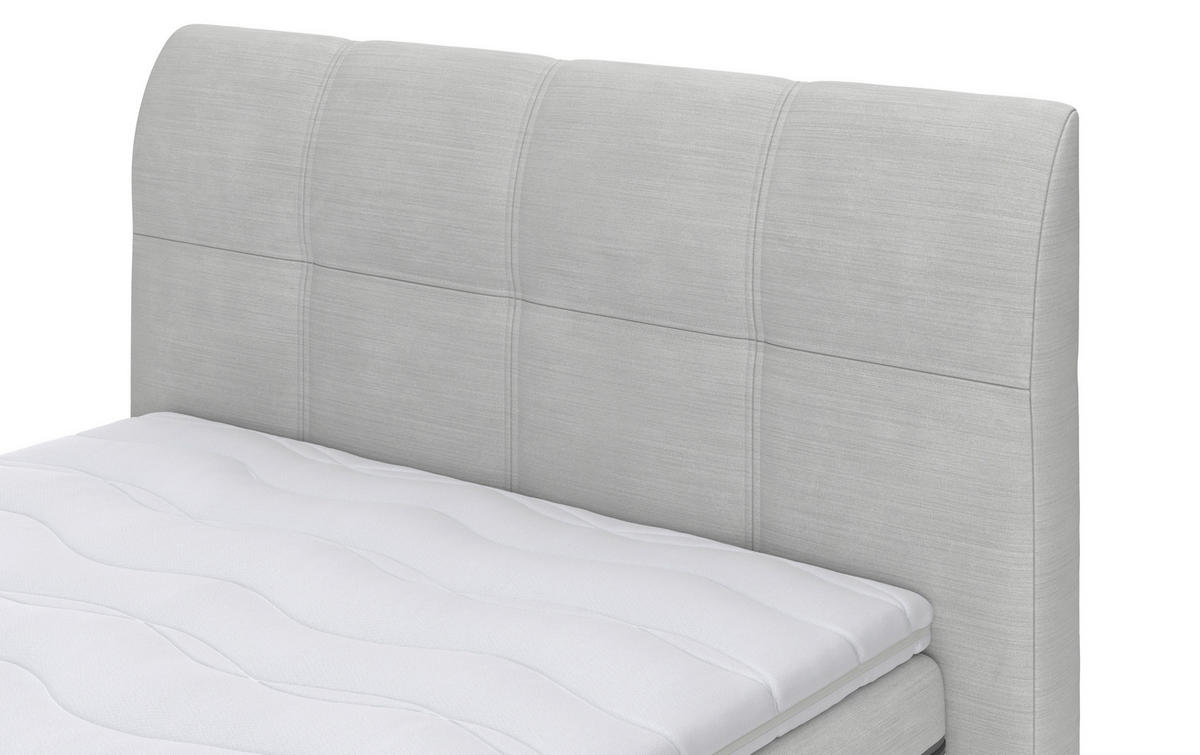 BOXSPRING-ÁGY 120/200 cm  világosszürke  - világosszürke/fekete, Modern, faalapú anyag/textil (120/200cm) - Carryhome