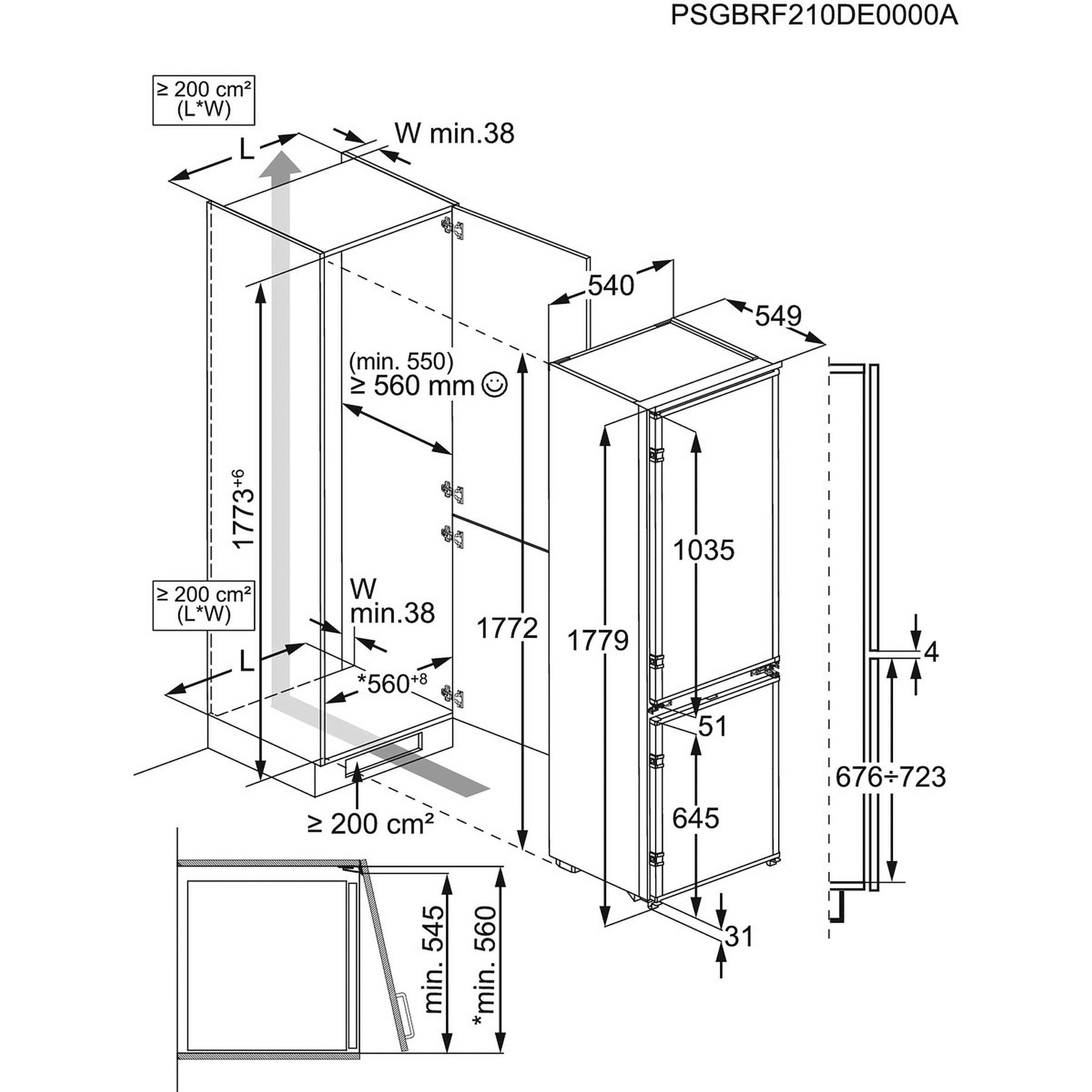 KÜHL-GEFRIER-KOMBINATION LND5FE18S1  - Weiß, Basics, Kunststoff/Metall (54,6/177,2/54,9cm) - Electrolux