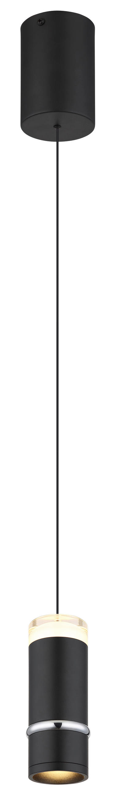 LED-HÄNGELEUCHTE 7,5/180 cm  - Schwarz, Design, Kunststoff/Metall (7,5/180cm) - Globo