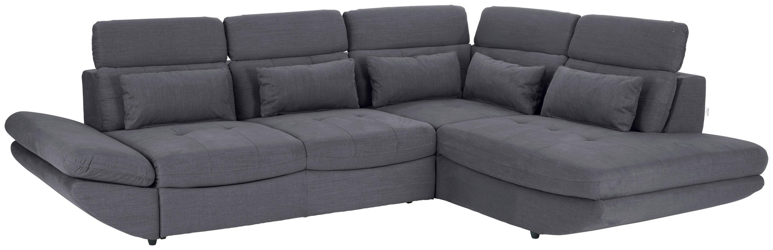 WOHNLANDSCHAFT in Mikrofaser Dunkelblau  - Schwarz/Dunkelblau, Modern, Kunststoff/Textil (311/233cm) - MID.YOU