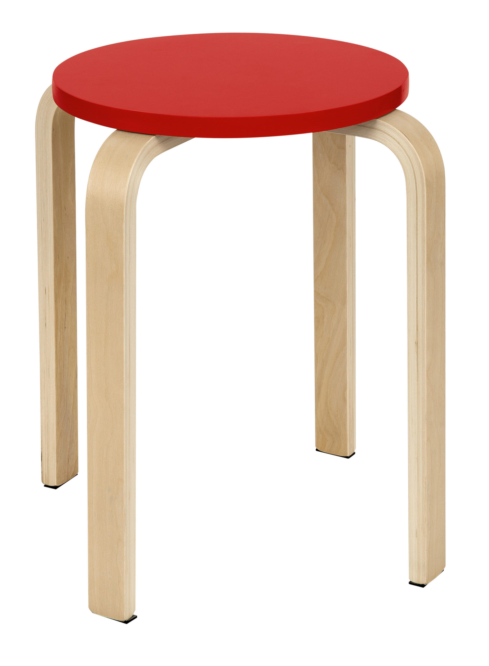 STAPELHOCKER Rot, Birkefarben - Birkefarben/Rot, MODERN, Holz (41/45/41cm) - Carryhome