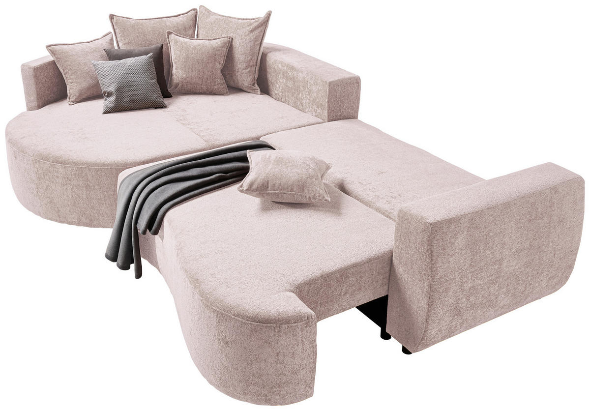 ECKSOFA Beige Chenille  - Beige/Schwarz, Design, Kunststoff/Textil (194/307cm) - Carryhome