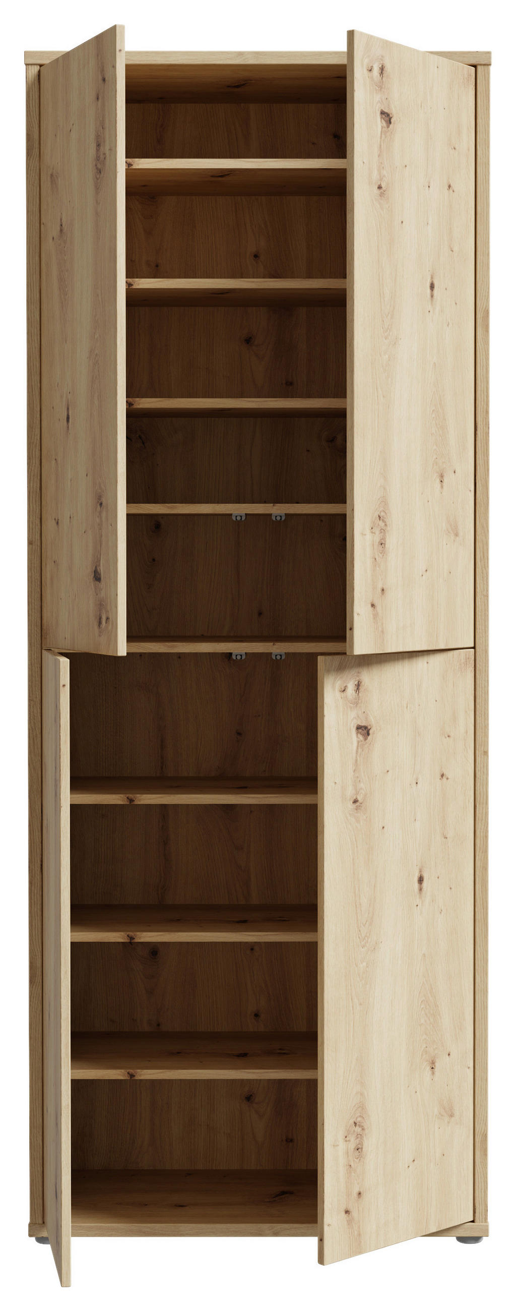 SCHUHSCHRANK  in 75/192/35 cm  - Eiche Artisan/Grau, Basics, Holzwerkstoff/Kunststoff (75/192/35cm) - Xora