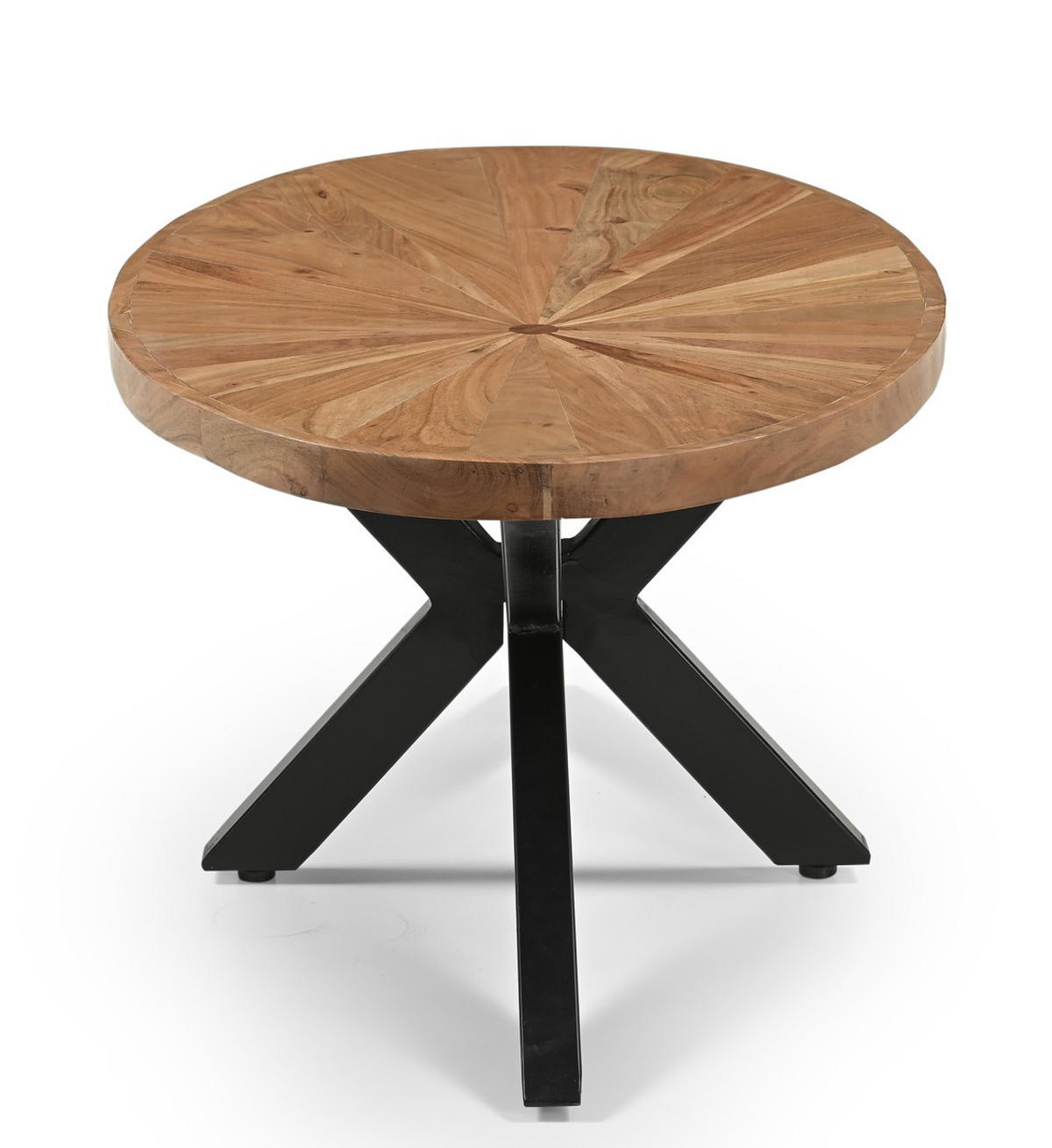 COUCHTISCH 120/60/46 cm Akazie vollmassiv oval Naturfarben  - Schwarz/Naturfarben, Design, Holz/Metall (120/60/46cm) - Livetastic