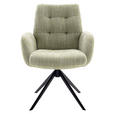 ARMLEHNSTUHL  Stoffauswahl, Typenauswahl, Sitzfläche 360° drehbar Webstoff  - Schwarz/Olivgrün, Design, Textil/Metall (66/95/74cm) - Novel