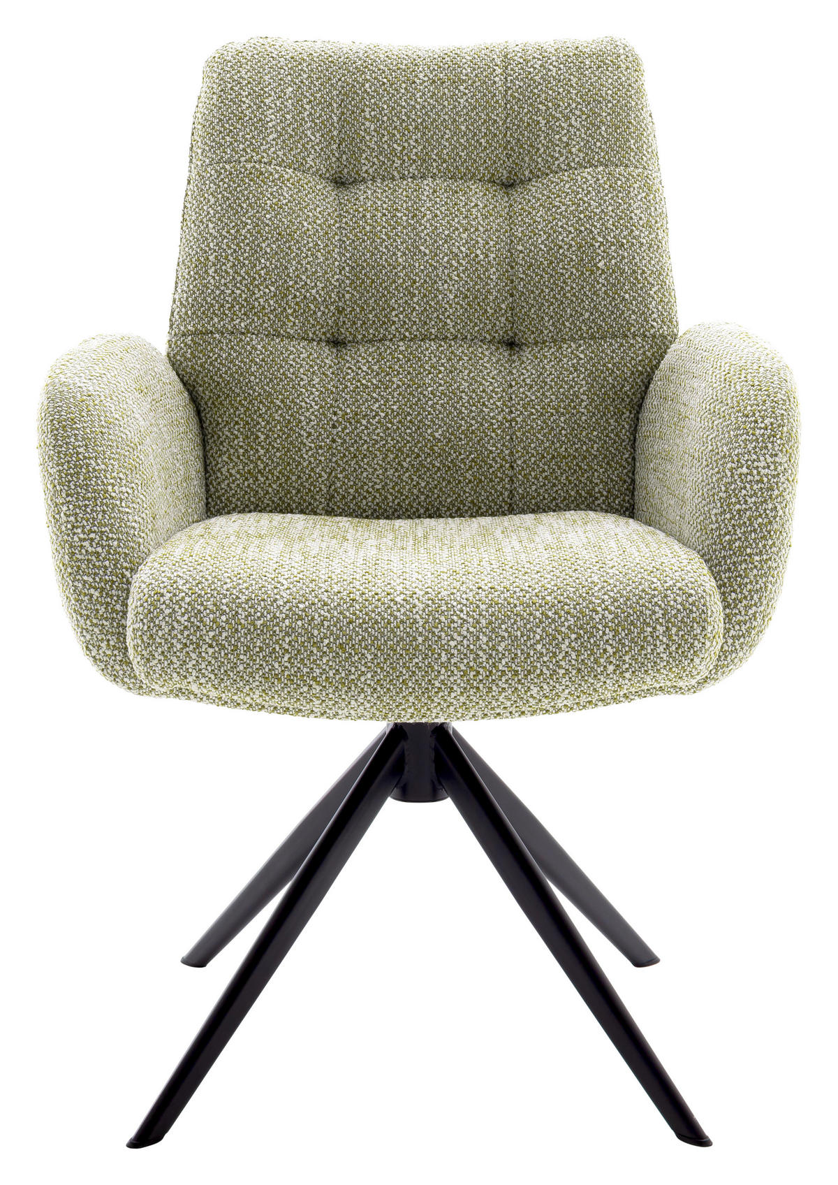 ARMLEHNSTUHL  in Stahl Webstoff  - Schwarz/Olivgrün, Design, Textil/Metall (66/95/74cm) - Novel