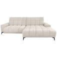 ECKSOFA inkl.Funktionen Perlmutt Chenille  - Perlmutt/Schwarz, MODERN, Textil/Metall (300/195cm) - Xora