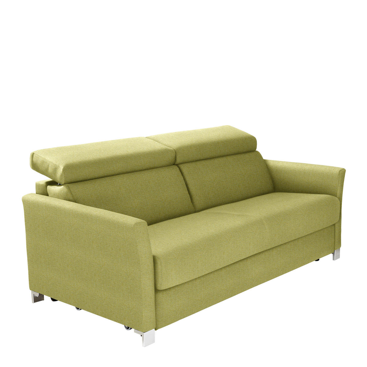 SCHLAFSOFA in Textil Grün  - Silberfarben/Grün, Konventionell, Holz/Textil (185/100/100cm) - Bali