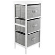 KOMMODE , 37/80/30 cm, 3 Schublade(n)  - Weiß/Grau, Basics, Karton/Holz (37/80/30cm) - Carryhome