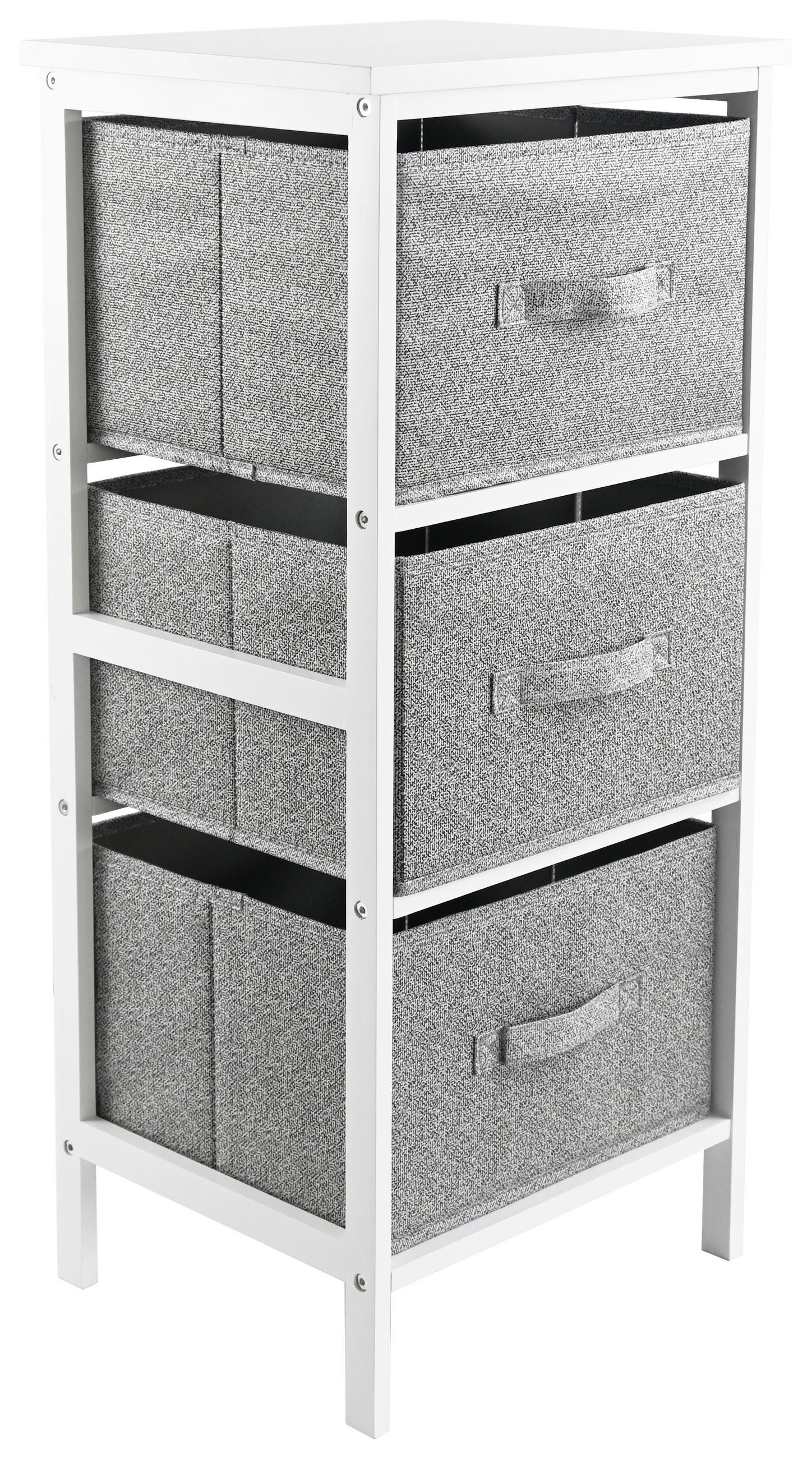 Carryhome KOMODA, borovica, sivá, biela, 37/80/30 cm