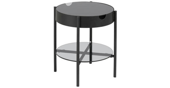 BEISTELLTISCH in Metall, Glas 45/45/50 cm  - Schwarz/Grau, Trend, Glas/Metall (45/45/50cm) - Ambia Home