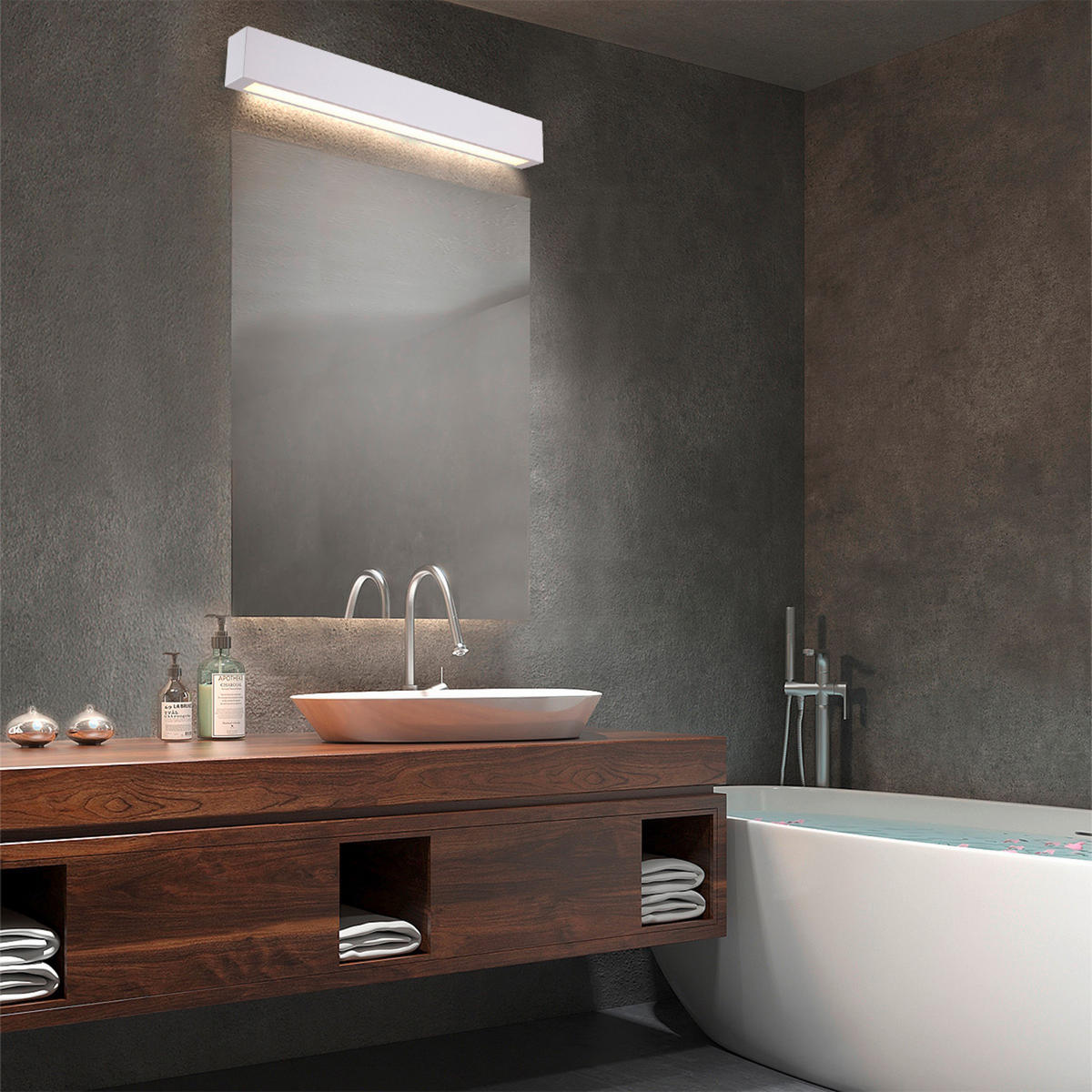 SPEGELLAMPA Ibros   - vit, Design, metall (8/63/5.5cm)