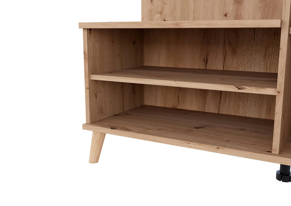 GARDEROBE  in 100/202/40 cm  - Graphitfarben/Eiche Artisan, Design, Glas/Holzwerkstoff (100/202/40cm) - home24