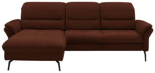 ECKSOFA in Flachgewebe Braun  - Schwarz/Braun, Konventionell, Textil/Metall (181/260cm) - Beldomo Speed